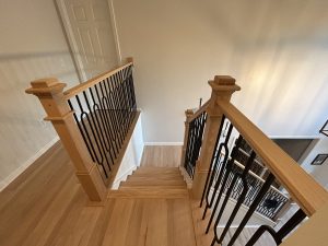 Oak hardwood stairs and balusters in Charlotte NC